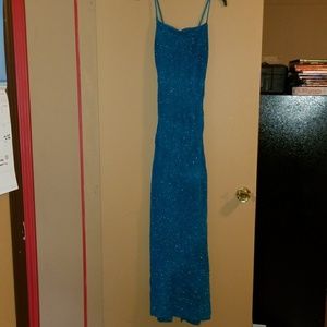 Real lace up prom dress